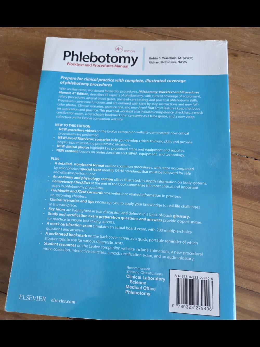 Elsevier Phlebotomy Worktext  and Procedures Manual - Blue/Red Cover